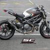 Sc project silencieux scarico ducati monster 1100 Evo auspuff Sc project oval carbon