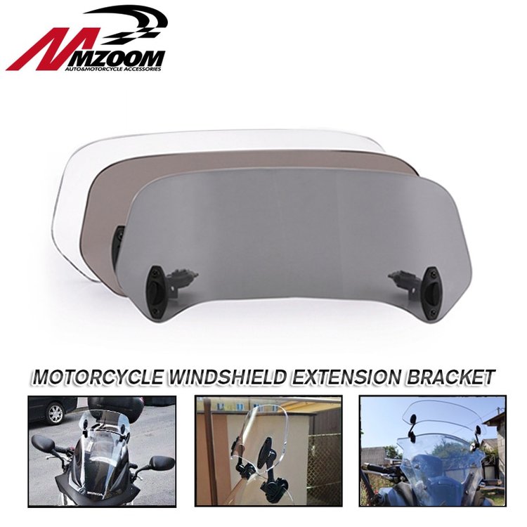 Motorcycle-windshield-extension-bracket-