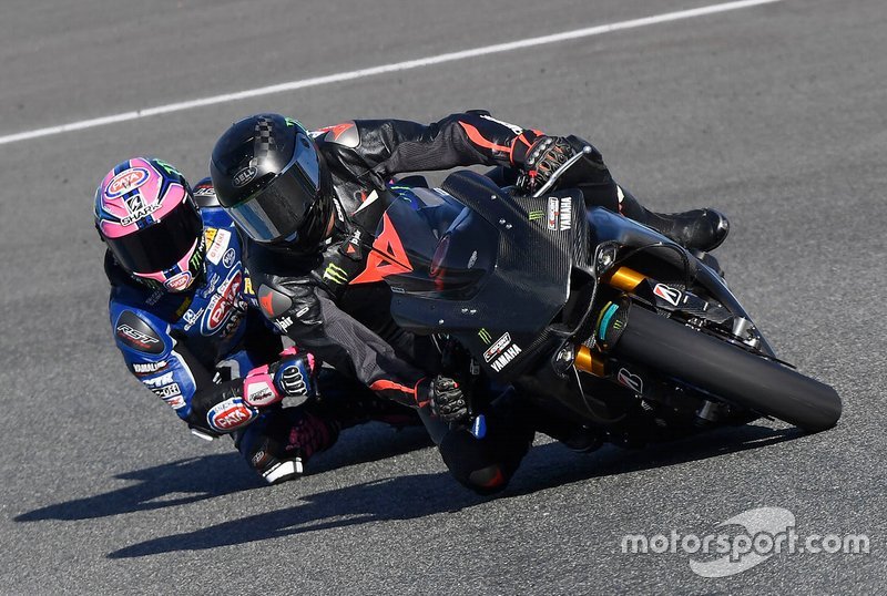 Lewis Hamilton testing the Yamaha Superbike