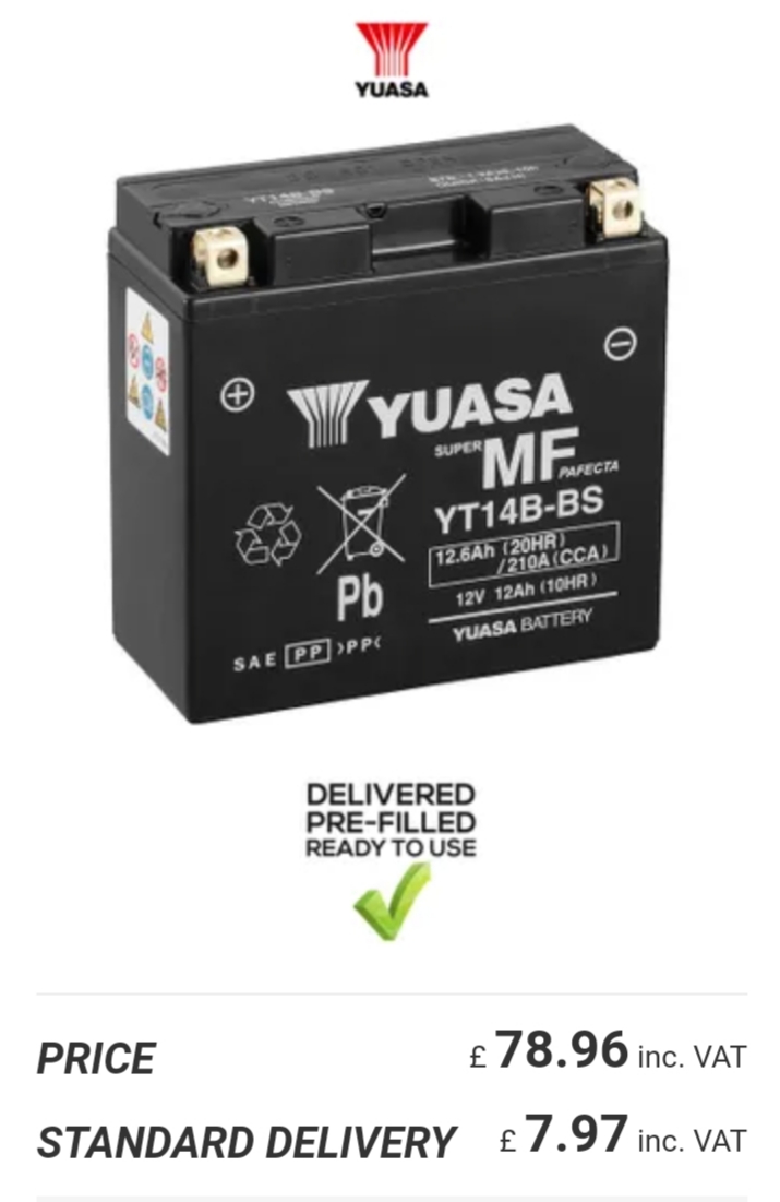 Akumulator Yuasa YTX14-BS - Prodajem - BJBikers Forum
